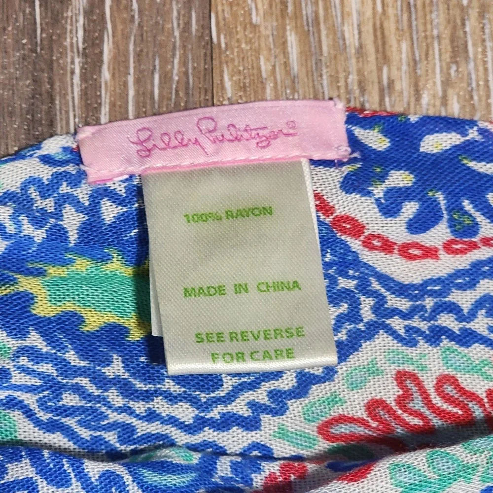 Lilly Pulitzer Rayon Scarf Shawl Coral Reef Ocean Print Wrap Style 46281